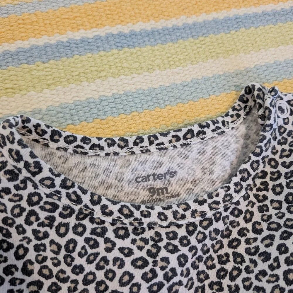 🛍️ BUNDLE ONLY • Carter's Leopard Print peplum bodysuit size 9m